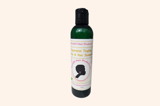 Single Peppermint Clarifying Shampoo bottle, 8oz sulfate-free formula for low porosity hair and Sisterlocks
