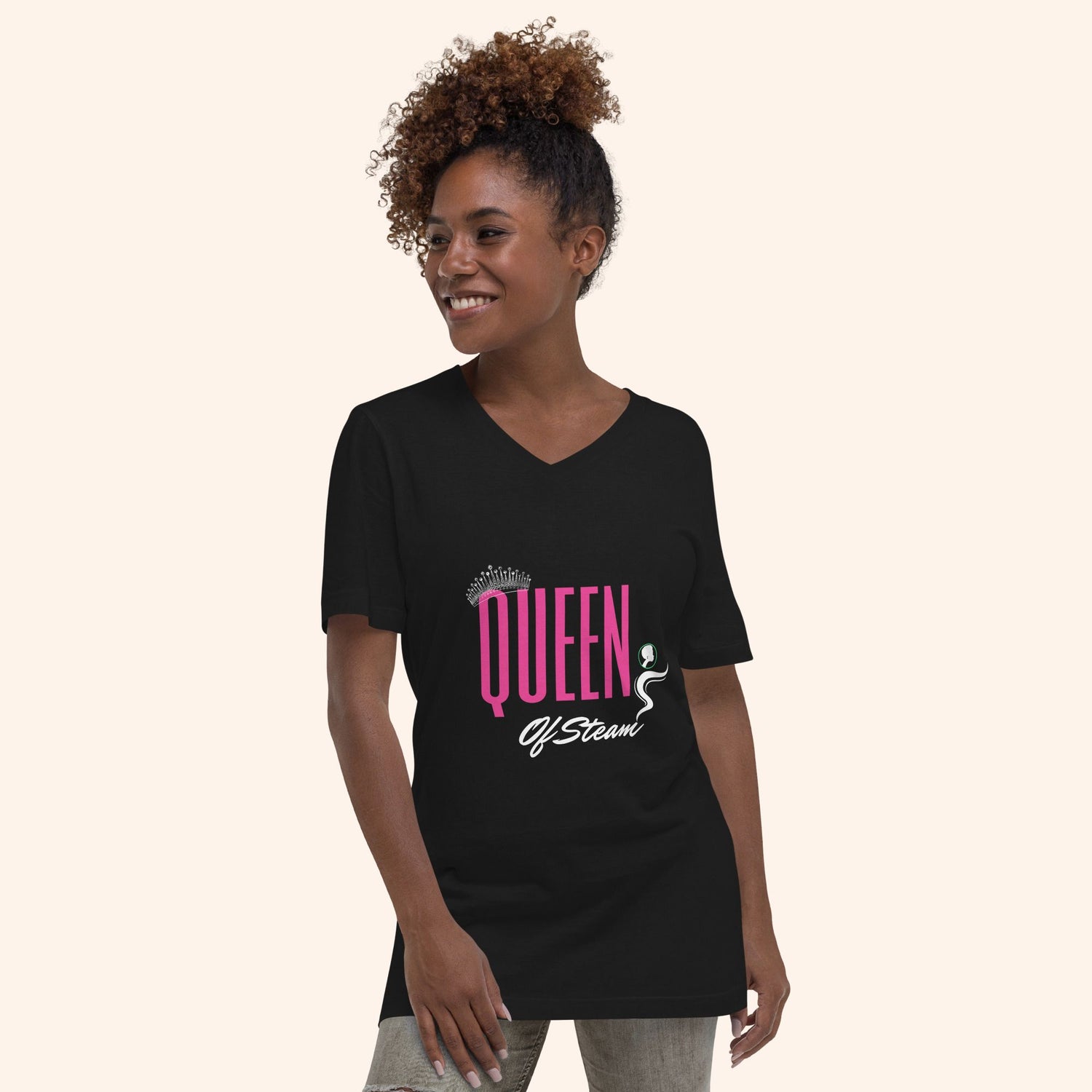Queen of Steam T-Shirt - Celebrate your hair steaming routine. Comfortable apparel for hair care enthusiasts & steaming queens.