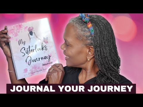 Sisterlocks Journey Journal with elegant cover design and spiritual journey imagery in purple and cream brand colors